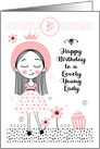 Happy Birthday to Lovely Young Lady Cute Girl and Flowers card