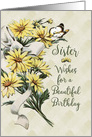 Happy Birthday to Sister Feminine Vintage Flowers and Butterfly card