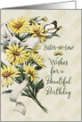 Happy Birthday to Sister-in-Law Feminine Vintage Flowers and Butterfly card