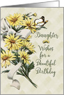 Happy Birthday to Daughter Feminine Vintage Flowers and Butterfly card
