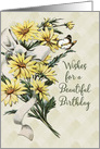 Happy Birthday Wishes for Beautiful Birthday Feminine Vintage Flowers card