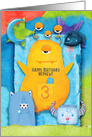 Happy 3rd Birthday to Nephew Funny and Colorful Monsters card