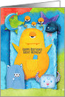 Happy Birthday to Great Nephew Funny and Colorful Monsters card