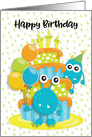 Happy Birthday to Young Child Birthday Cake and Monsters card