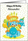 Happy 1st Birthday to Young Child Custom Name Monsters card