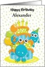 Happy 2nd Birthday to Young Child Custom Name Monsters card