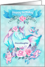 Happy Birthday to Granddaughter Unicorn and Friends card