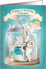 Happy 9th Birthday to Goddaughter Fairy Rabbit Fantasy in Jar card