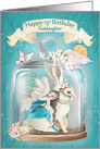 Happy 13th Birthday to Goddaughter Fairy Rabbit Fantasy in Jar card
