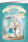 Happy 14th Birthday to Goddaughter Fairy Rabbit Fantasy in Jar card