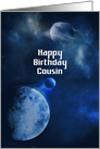 Happy Birthday to Cousin Outer Space Planets and Stars card