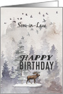 Happy Birthday to Son in Law Moose and Trees Woodland Scene card