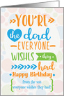 Happy Birthday to Dad from Son Humorous Word Art card