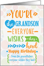 Happy Birthday to Grandson from Grandfather Humorous Word Art card