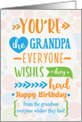 Happy Birthday to Grandpa from Grandson Humorous Word Art card