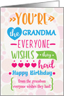 Happy Birthday to Grandma from Grandson Humorous Word Art card
