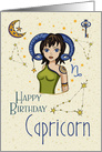 Happy Birthday Capricorn Zodiac with Capricorn Constellation and Sign card