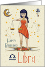 Happy Birthday Libra Zodiac with Libra Star Constellation and Sign card