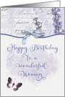 Happy Birthday to a Wonderful Woman Pretty Lavender Butterfly card