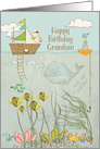 Happy Birthday to Grandson Cute Ocean Scene card