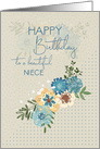 Happy Birthday to Niece Pretty Flowers and Polka Dots card