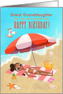 Happy Birthday to Great Granddaughter Bright Beach Scene card
