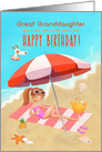 Happy Birthday to Great Granddaughter Bright Beach Scene card