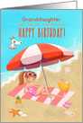 Happy Birthday to Granddaughter Bright Beach Scene card