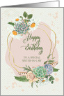 Sister in Law Happy Birthday Flower and Cacti Bouquets card