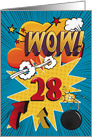 28th Birthday Greeting Bold and Colorful Comic Book Style card