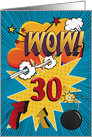 30th Birthday Greeting Bold and Colorful Comic Book Style card