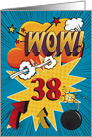 38th Birthday Greeting Bold and Colorful Comic Book Style card