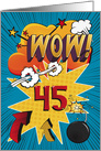 45th Birthday Greeting Bold and Colorful Comic Book Style card