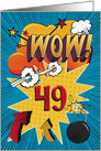 49th Birthday Greeting Bold and Colorful Comic Book Style card