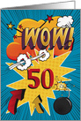 50th Birthday Greeting Bold and Colorful Comic Book Style card