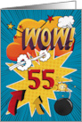 55th Birthday Greeting Bold and Colorful Comic Book Style card