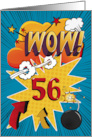 56th Birthday Greeting Bold and Colorful Comic Book Style card