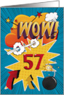 57th Birthday Greeting Bold and Colorful Comic Book Style card