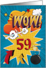 59th Birthday Greeting Bold and Colorful Comic Book Style card