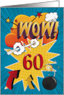 60th Birthday Greeting Bold and Colorful Comic Book Style card