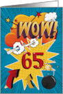 65th Birthday Greeting Bold and Colorful Comic Book Style card