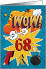 68th Birthday Greeting Bold and Colorful Comic Book Style card