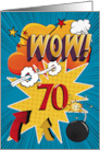70th Birthday Greeting Bold and Colorful Comic Book Style card