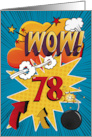 78th Birthday Greeting Bold and Colorful Comic Book Style card