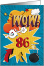 86th Birthday Greeting Bold and Colorful Comic Book Style card