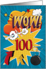 100th Birthday Greeting Bold and Colorful Comic Book Style card