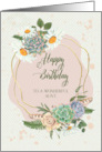 Aunt Happy Birthday with Flower and Cacti Bouquets card