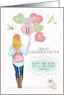 Great Granddaughter Tween 11th Birthday Young Girl with Balloons card