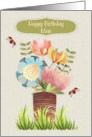 Mom Happy Birthday Beautiful Flower Bouquet card