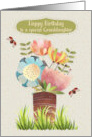 Granddaughter Happy Birthday Beautiful Flower Bouquet card